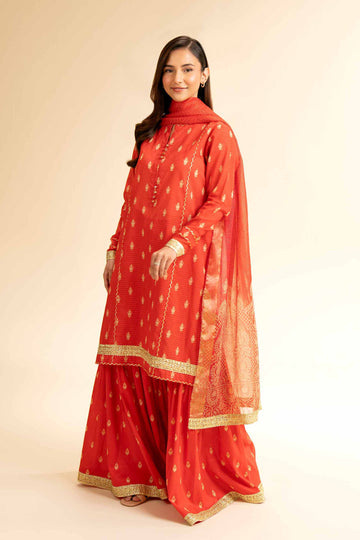 Nishat Linen 3 Piece - Printed With Gotta Laces Suit - 42501452 Online Shopping